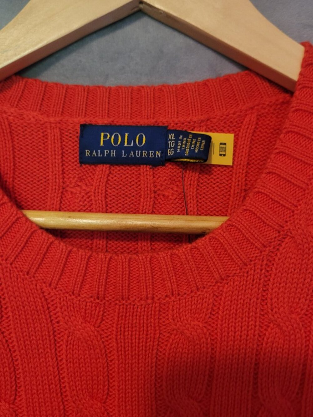 Polo Ralph Lauren Salmon Red Cable-Knit Short Sleeve Crew Pullover Sweater L/XL - Picture 5 of 13